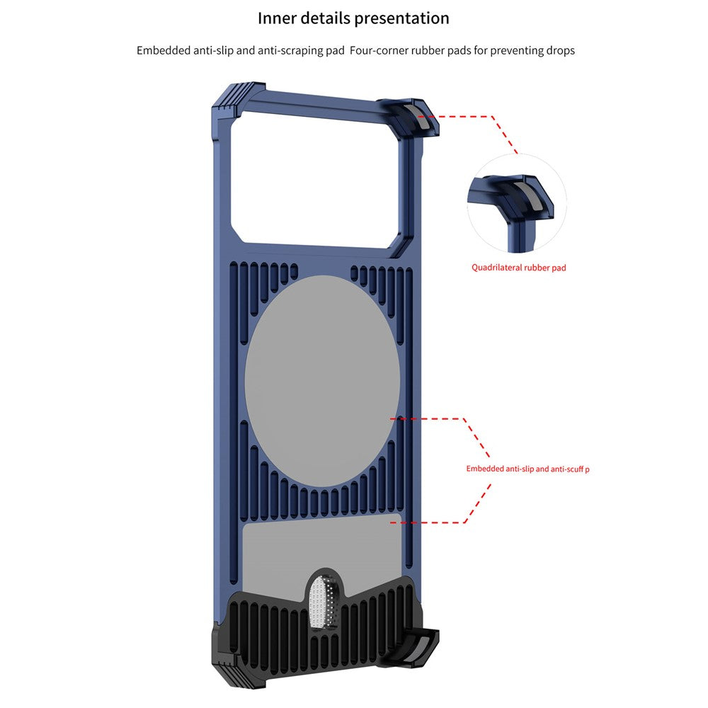 For iPhone 17 Pro Frameless Metal Case Snap-on Leather Back Phone Cover with Rotating Kickstand