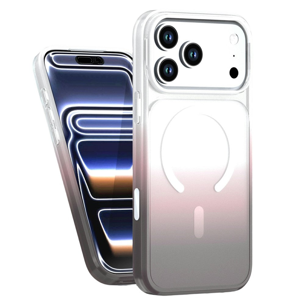 For iPhone 18 Pro / 17 Pro Magnetic Case Gradient Translucent PC + TPU Shockproof Phone Cover