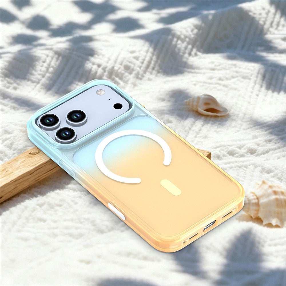 For iPhone 18 Pro Max / 17 Pro Max Magnetic Case Gradient Translucent PC + TPU Shockproof Phone Cover