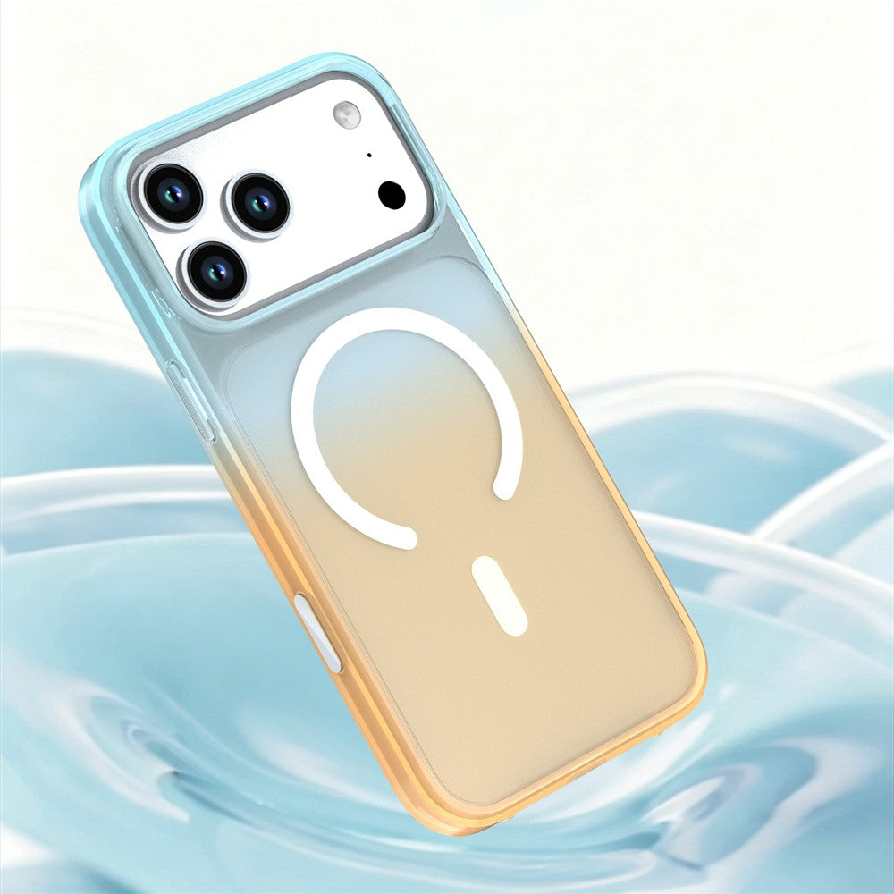 For iPhone 18 Pro Max / 17 Pro Max Magnetic Case Gradient Translucent PC + TPU Shockproof Phone Cover