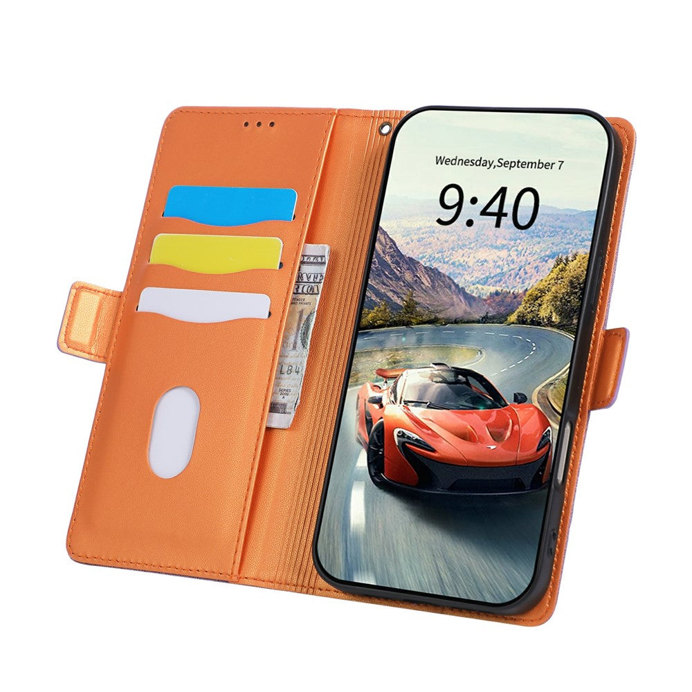 For iPhone 17 Pro  /  18 Pro Case U-Shape Decoration Magnetic Side Clasp Wallet Leather Phone Cover with Wrist Strap