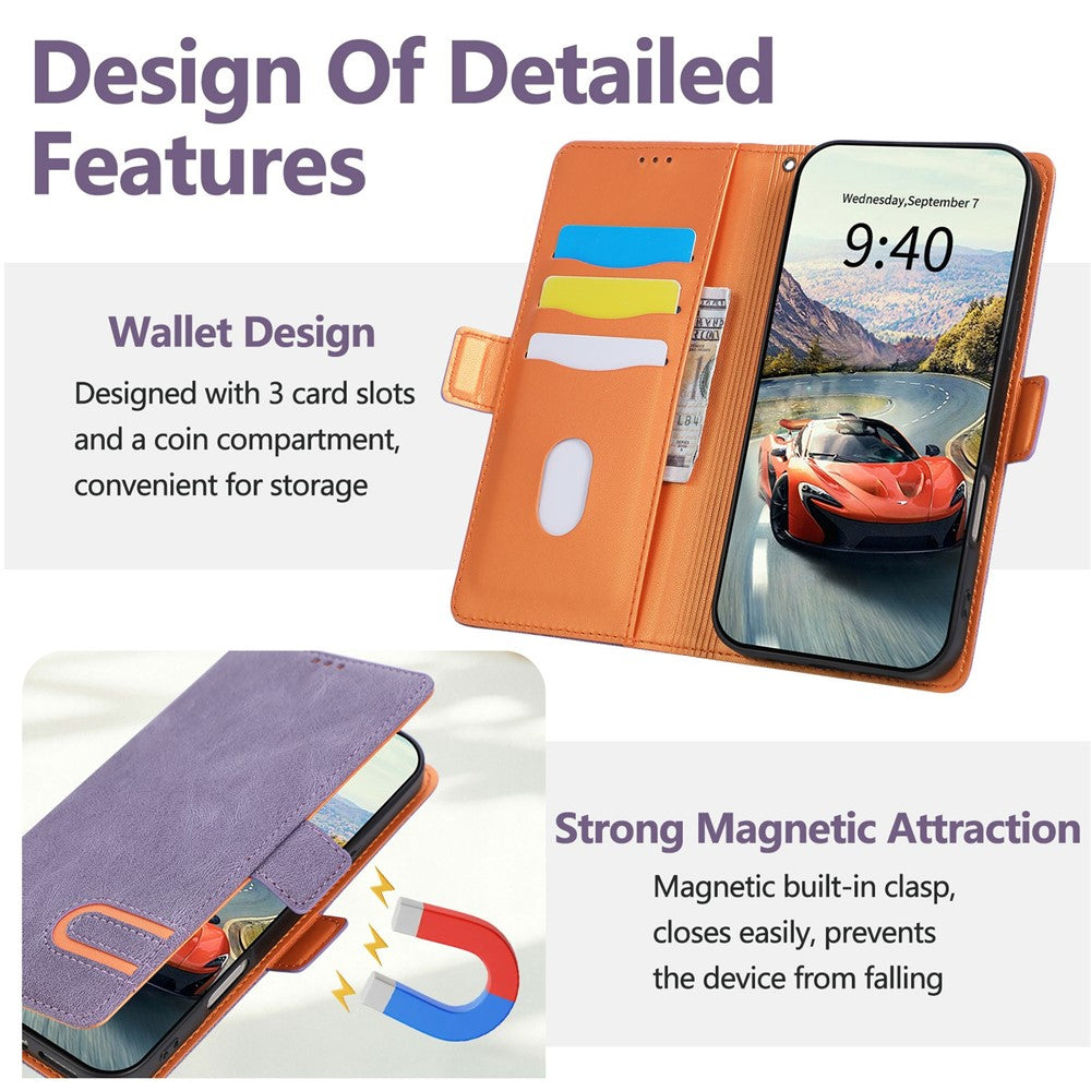For iPhone 17 Pro Max  /  18 Pro Max Case U-Shape Decoration Magnetic Side Clasp Wallet Leather Phone Cover with Wrist Strap