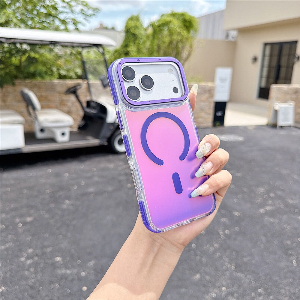 For iPhone 18 Pro Max / 17 Pro Max Magnetic Case Cute Fluorescent Design TPU Acrylic Phone Back Cover