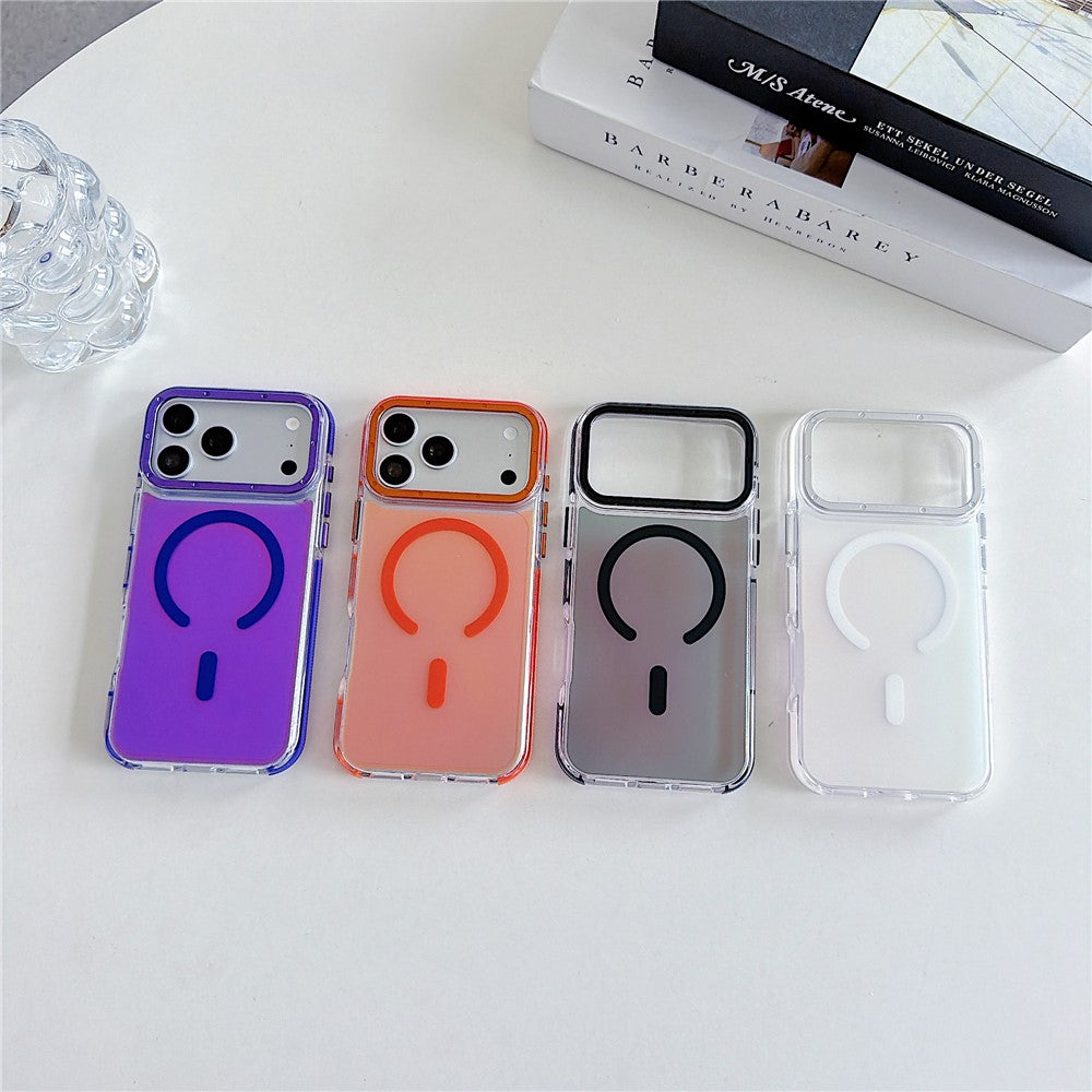 For iPhone 18 Pro Max / 17 Pro Max Magnetic Case Cute Fluorescent Design TPU Acrylic Phone Back Cover