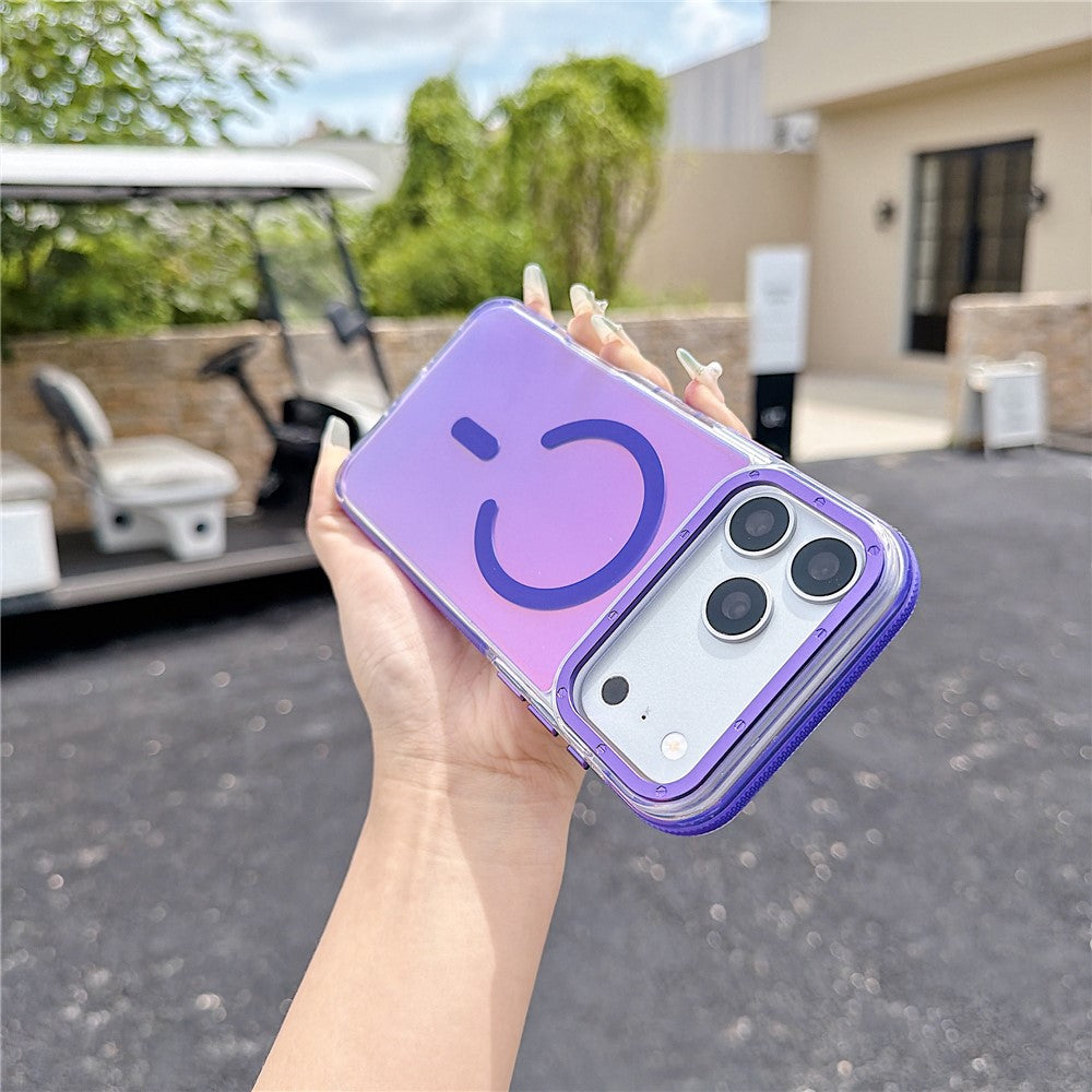 For iPhone 18 Pro Max / 17 Pro Max Magnetic Case Cute Fluorescent Design TPU Acrylic Phone Back Cover