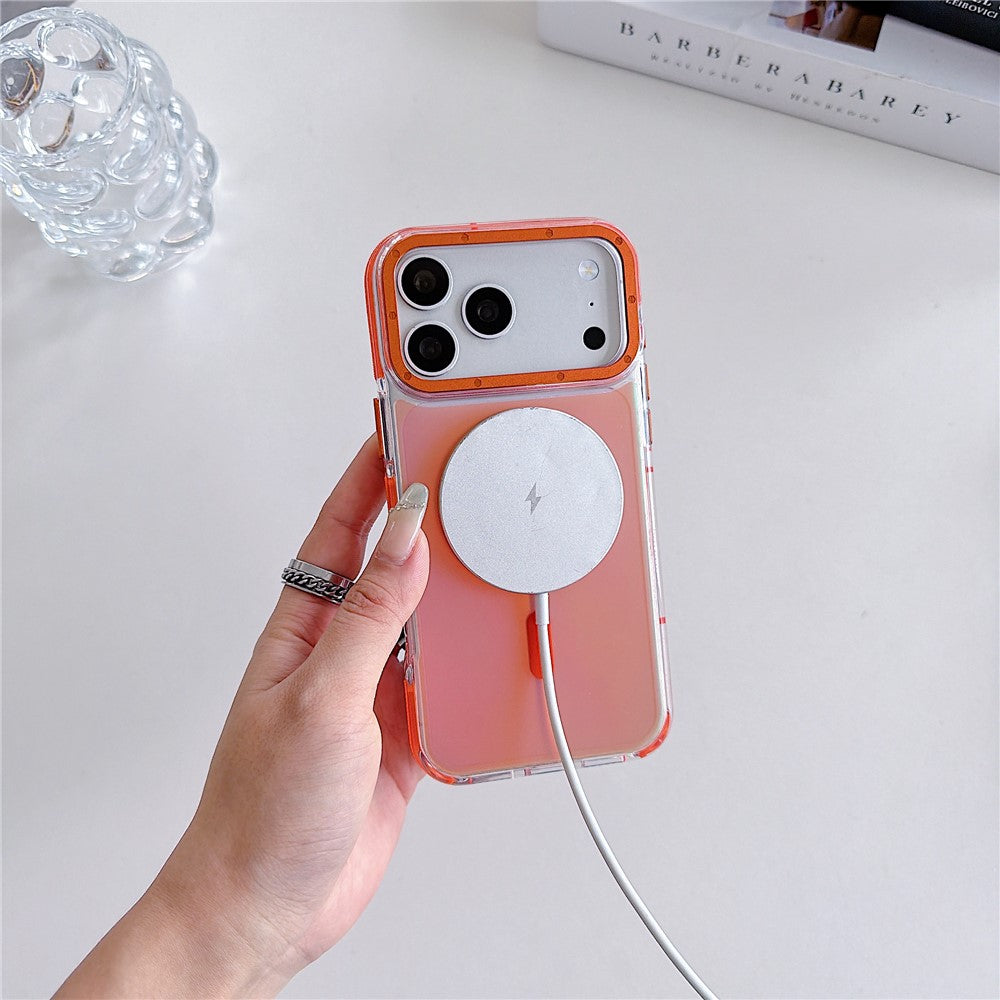 For iPhone 18 Pro Max / 17 Pro Max Magnetic Case Cute Fluorescent Design TPU Acrylic Phone Back Cover