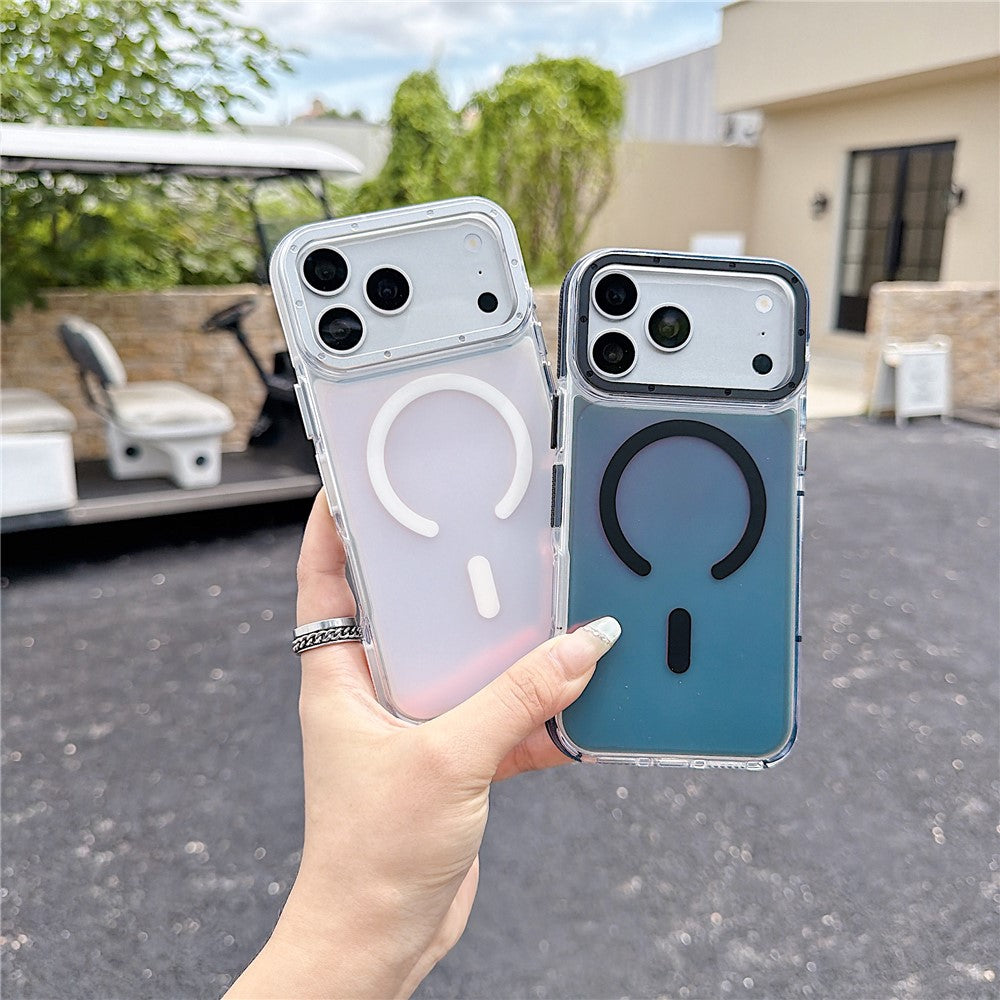 For iPhone 18 Pro Max / 17 Pro Max Magnetic Case Cute Fluorescent Design TPU Acrylic Phone Back Cover