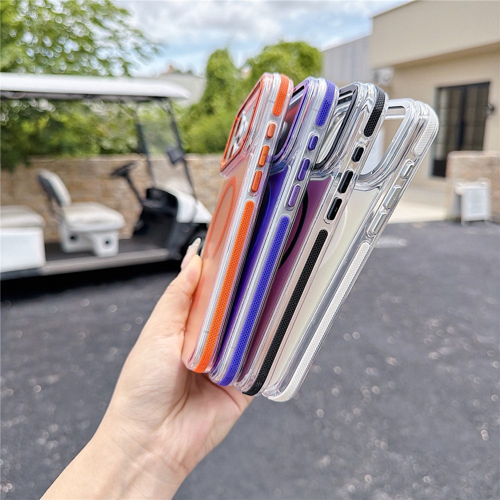 For iPhone 18 Pro Max / 17 Pro Max Magnetic Case Cute Fluorescent Design TPU Acrylic Phone Back Cover