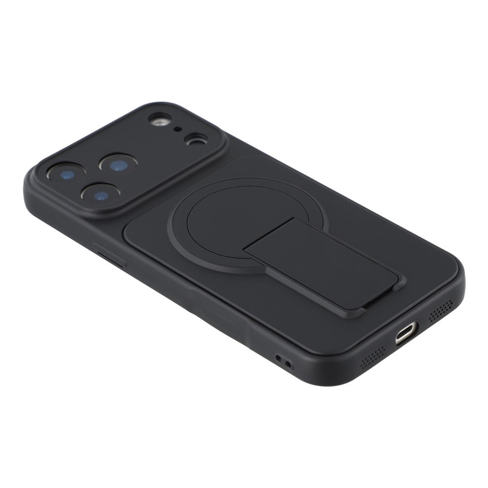 For iPhone 17 Pro Max Case Invisible Kickstand Rubberized Acrylic + TPU Shockproof Phone Cover