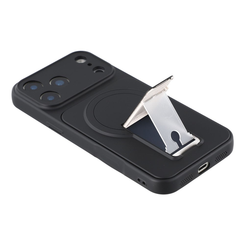 For iPhone 17 Pro Case Invisible Kickstand Rubberized Acrylic + TPU Shockproof Phone Cover