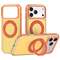 For iPhone 18 Pro / 17 Pro Case with Rotating Magnetic Kickstand Matte PC+TPU+TPE Shockproof Phone Cover
