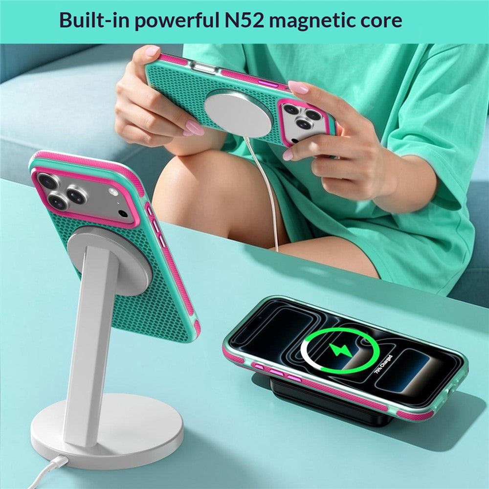 For iPhone 18 Pro / 17 Pro Magnetic Case PC+TPU+TPE Soft-Touch Phone Cover