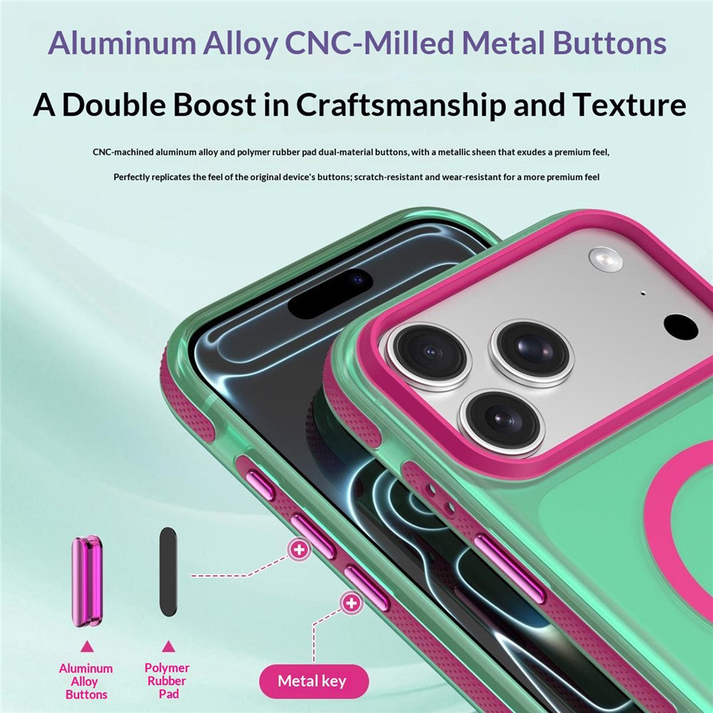 For iPhone 18 Pro / 17 Pro Magnetic Case PC+TPU+TPE Soft-Touch Phone Cover
