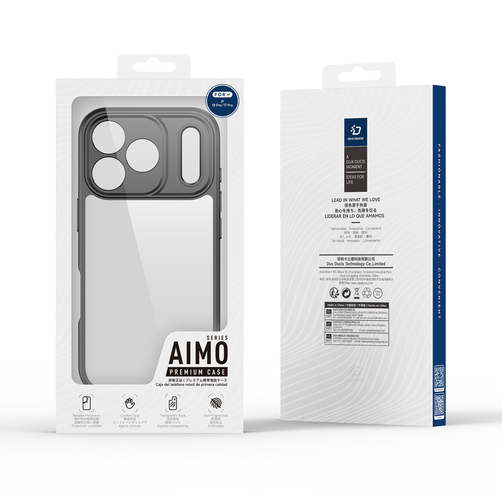 DUX DUCIS for iPhone 17 Pro / iPhone 18 Pro Aimo Series PC + TPU Clear Back Phone Cover (REACH Certification)
