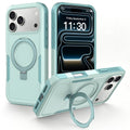For iPhone 17 Pro Max Case Magnetic Rotatable Kickstand PC + TPU Phone Protective Cover