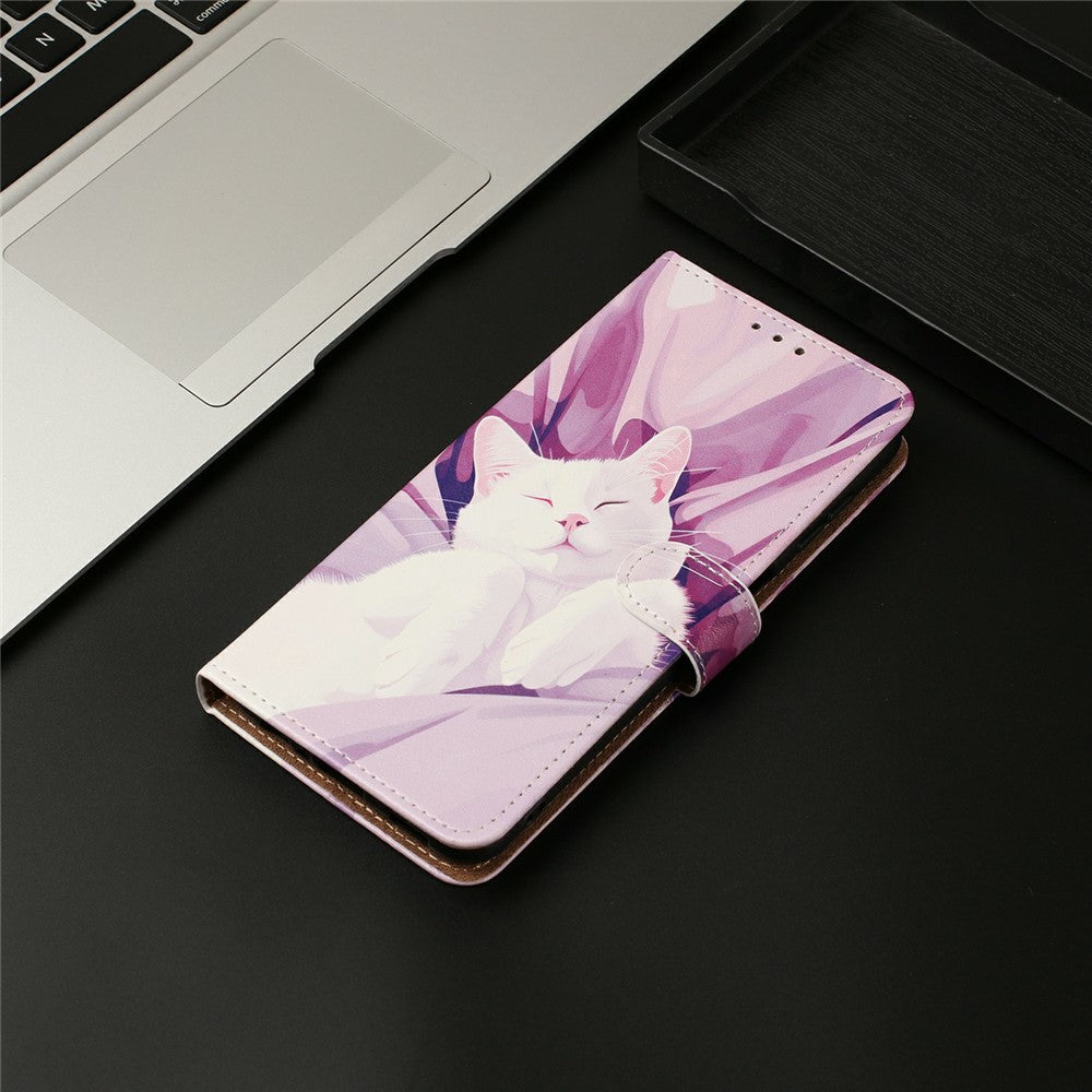For iPhone 17 Pro Max Case Pattern Printed Wallet Flip Stand PU Leather Phone Cover with Wrist Strap