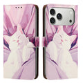 For iPhone 17 Pro Max Case Pattern Printed Wallet Flip Stand PU Leather Phone Cover with Wrist Strap