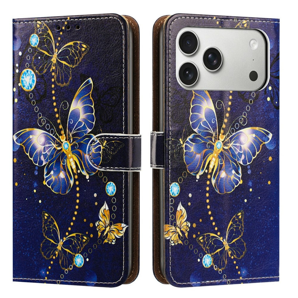 iPhone 17 Pro Max Printed Wallet Flip Case