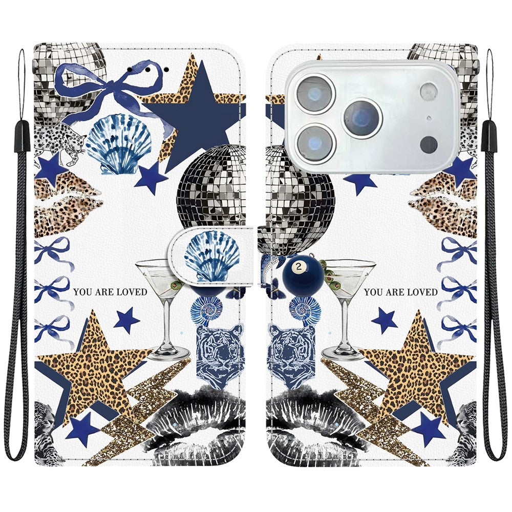 iPhone 18/17 Pro Printed Wallet Flip Case
