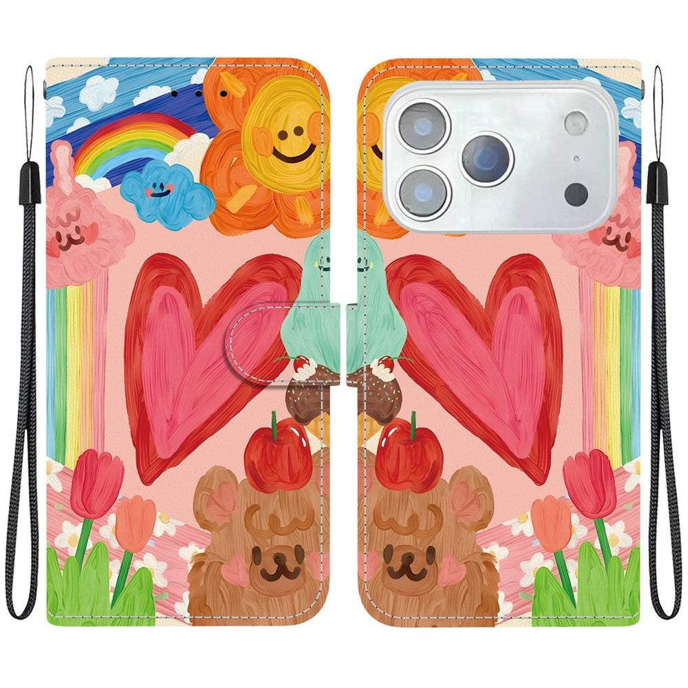 iPhone 18/17 Pro Max Printed Wallet Flip Case