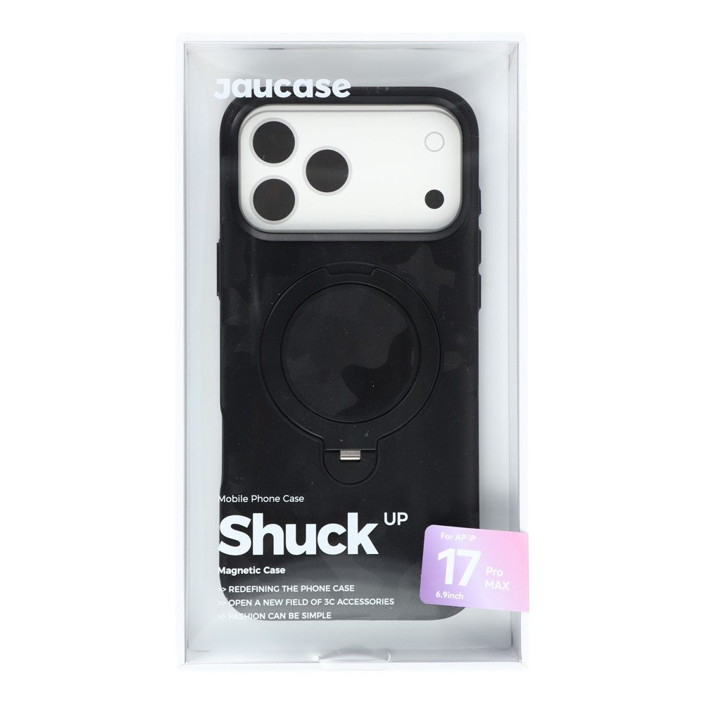 JAUCASE for iPhone 18 Pro Max / 17 Pro Max Case Magnetic Rotating Kickstand Camouflage Pattern PC + TPU Phone Cover