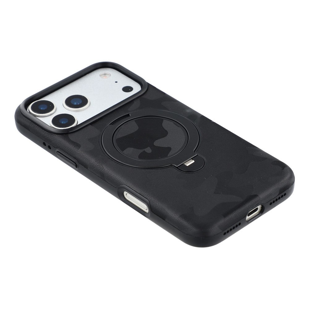 JAUCASE for iPhone 18 Pro / 17 Pro Case Magnetic Rotating Kickstand Camouflage Pattern PC + TPU Phone Cover