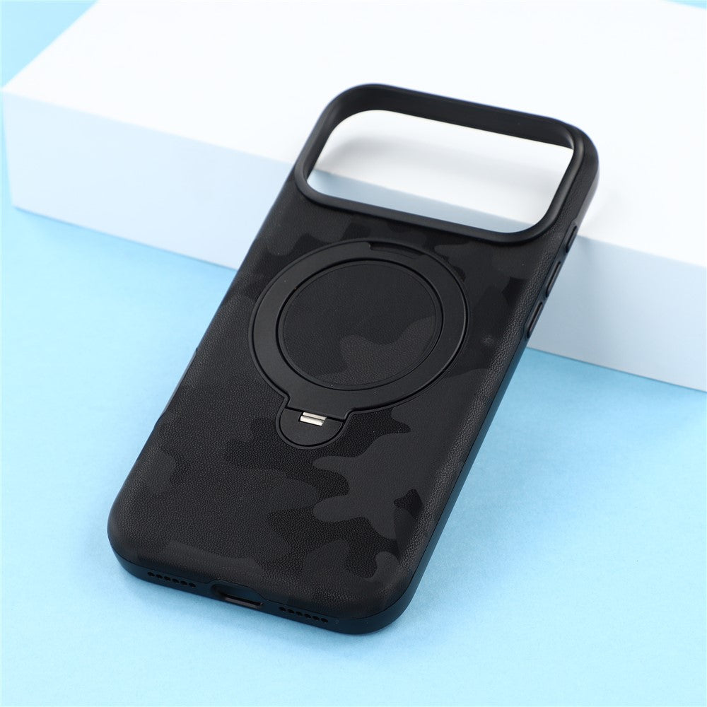 JAUCASE for iPhone 18 Pro / 17 Pro Case Magnetic Rotating Kickstand Camouflage Pattern PC + TPU Phone Cover