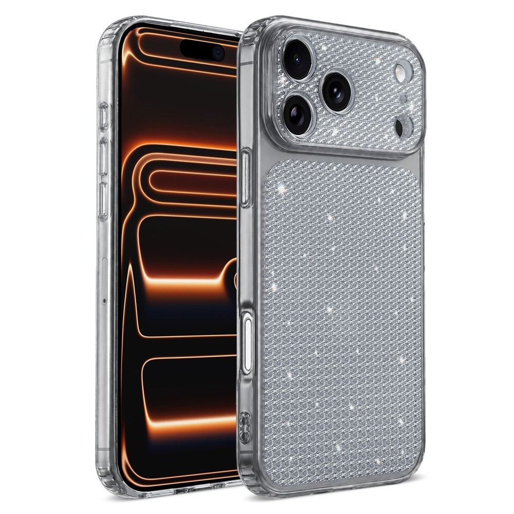 For iPhone 17 Pro TPU Case Diamond Texture Glitter Shockproof Phone Cover with Airbag Corner