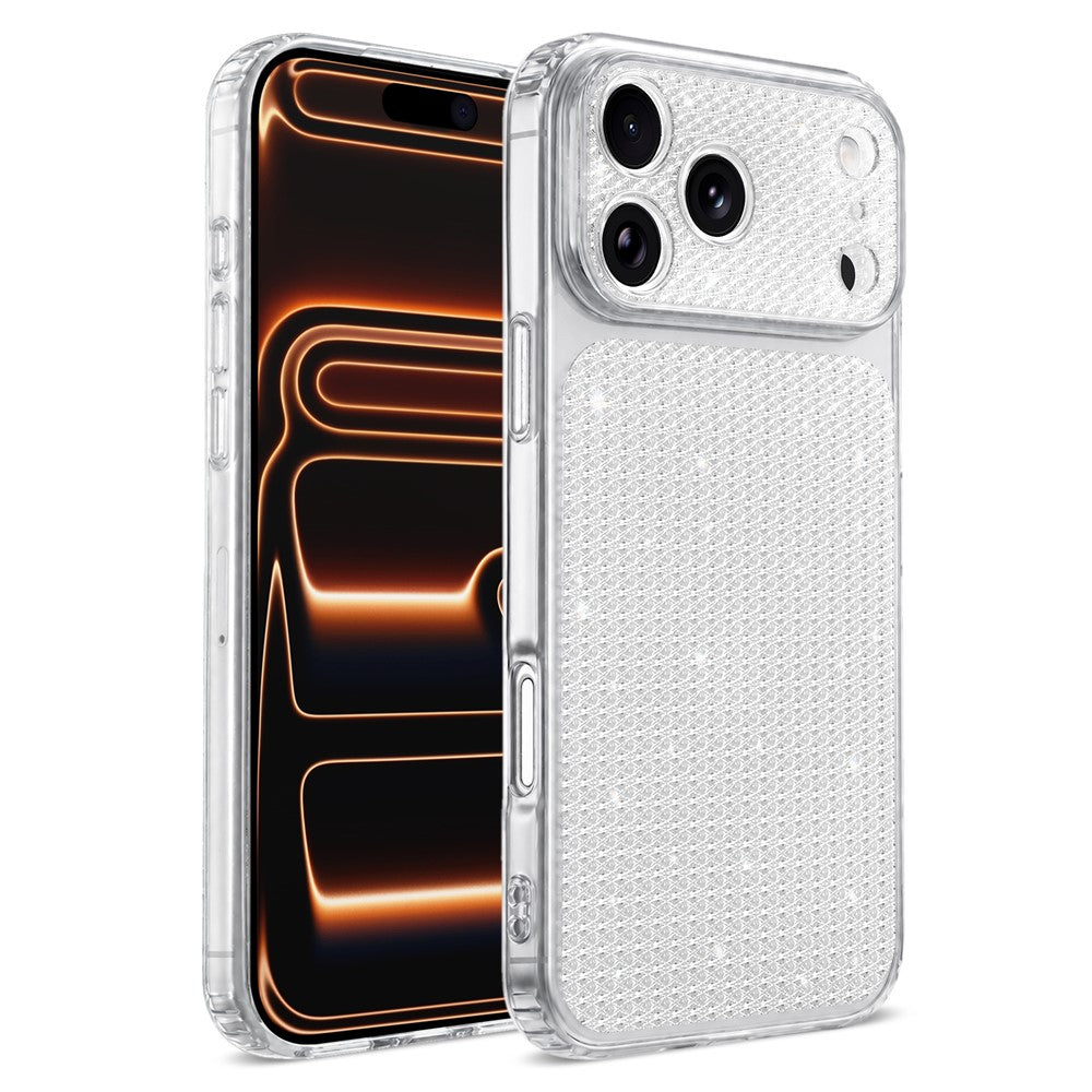 For iPhone 17 Pro Max TPU Case Diamond Texture Glitter Shockproof Phone Cover with Airbag Corner