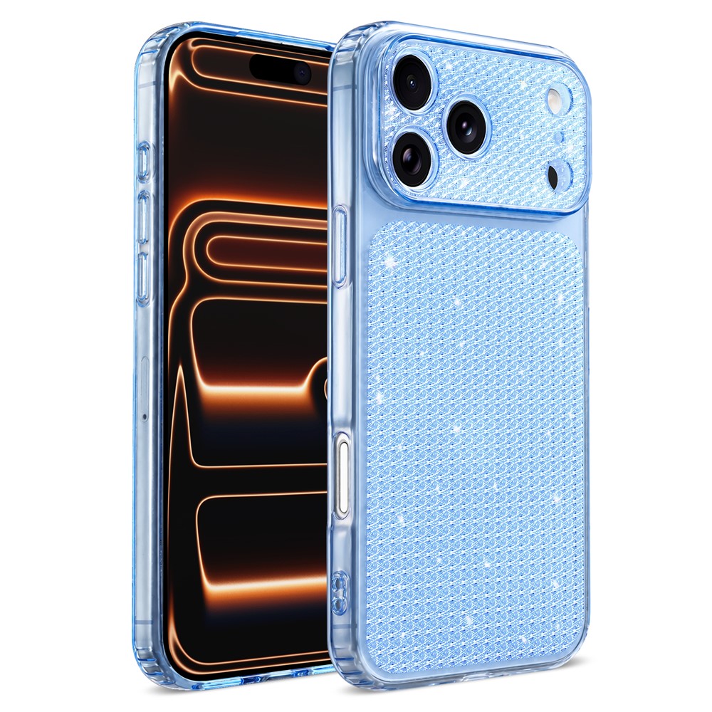 For iPhone 17 Pro Max TPU Case Diamond Texture Glitter Shockproof Phone Cover with Airbag Corner