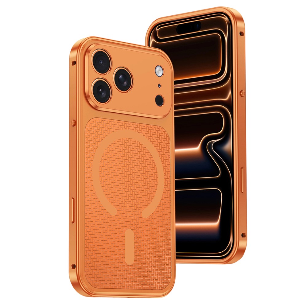 For iPhone 17 Pro Max Magnetic Case Heat Dissipation Snap-On Metal + PC Phone Cover