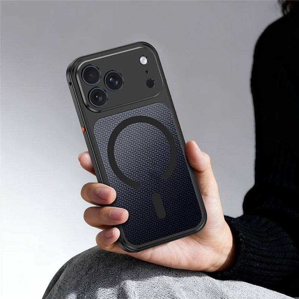 For iPhone 17 Pro Magnetic Case Heat Dissipation Snap-On Metal + PC Phone Cover
