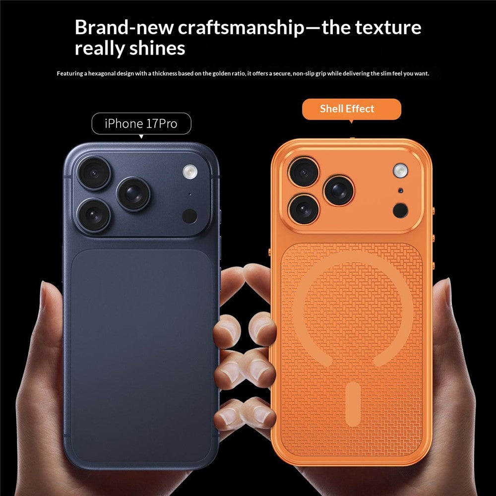 For iPhone 17 Pro Magnetic Case Heat Dissipation Snap-On Metal + PC Phone Cover