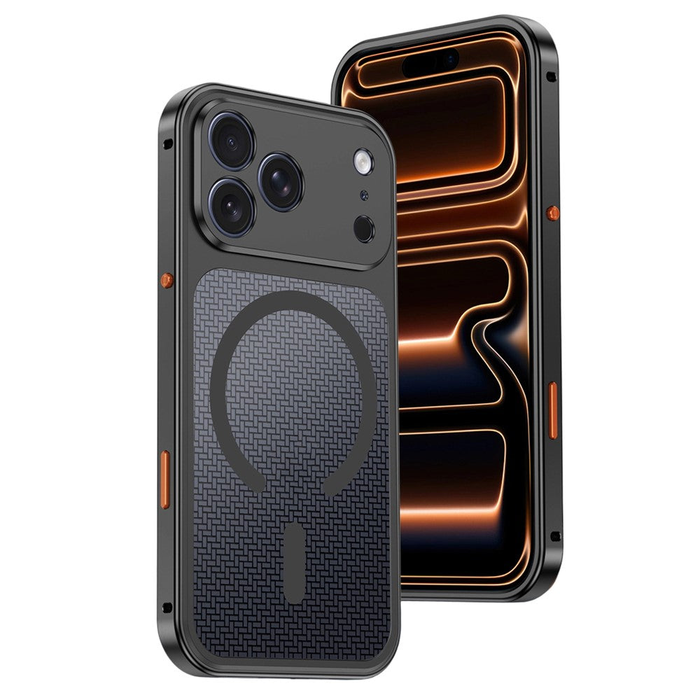 For iPhone 17 Pro Magnetic Case Heat Dissipation Snap-On Metal + PC Phone Cover