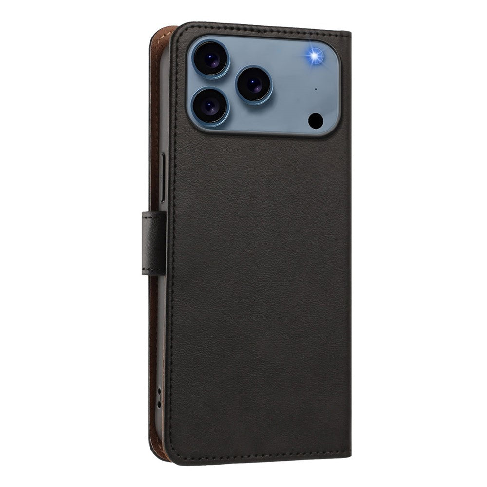 For iPhone 18 Pro Max / 17 Pro Max Case Diamond Stitch PU Leather Wallet Flip Phone Cover with Wrist Strap