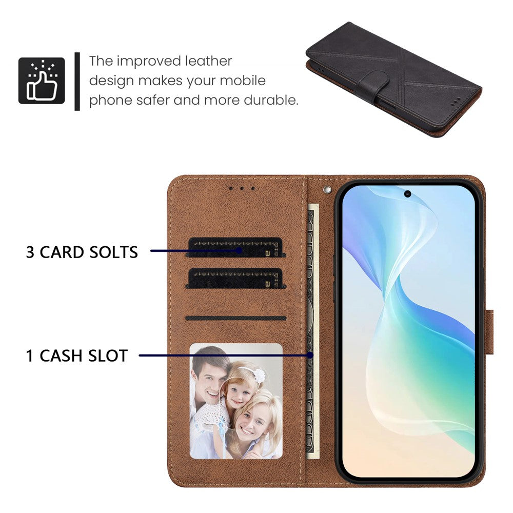 For iPhone 18 Pro Max / 17 Pro Max Case Diamond Stitch PU Leather Wallet Flip Phone Cover with Wrist Strap