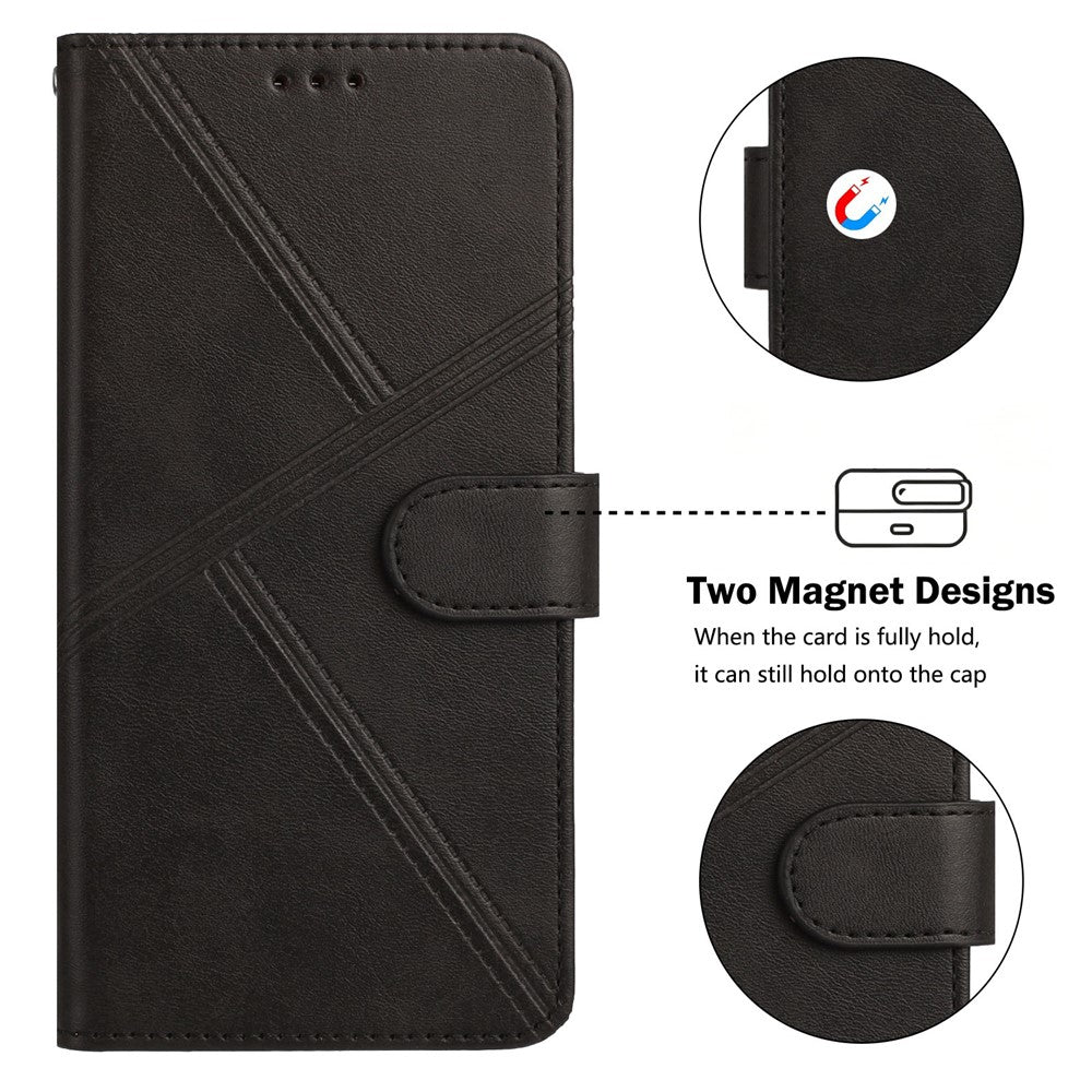 For iPhone 18 Pro Max / 17 Pro Max Case Diamond Stitch PU Leather Wallet Flip Phone Cover with Wrist Strap