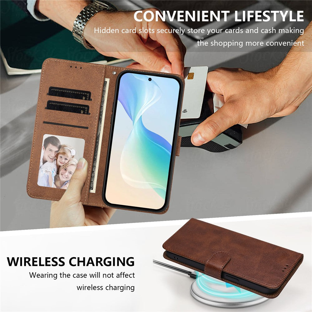 For iPhone 18 Pro Max / 17 Pro Max Case Wallet Flip Stand PU Leather Phone Cover with Wrist Strap