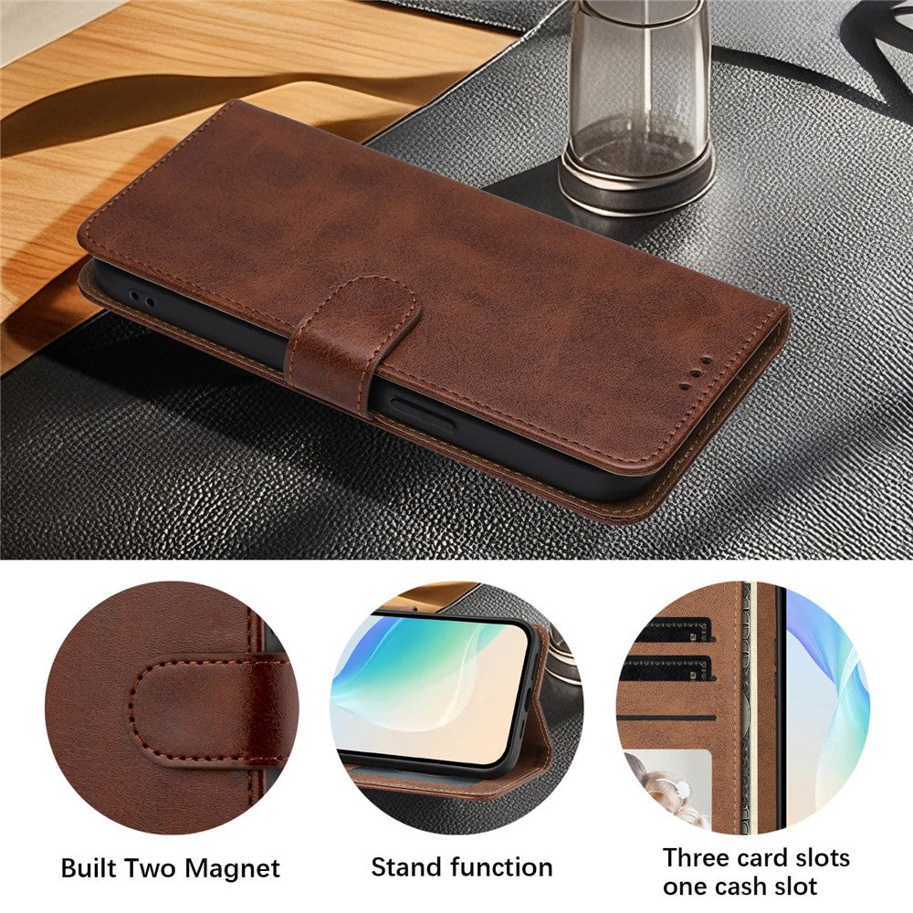 For iPhone 18 Pro Max / 17 Pro Max Case Wallet Flip Stand PU Leather Phone Cover with Wrist Strap