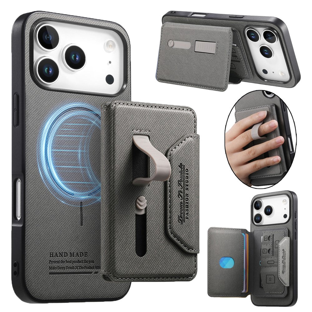 iPhone 18/17 Pro Max Leather Magnetic Case with Detachable Card Holder