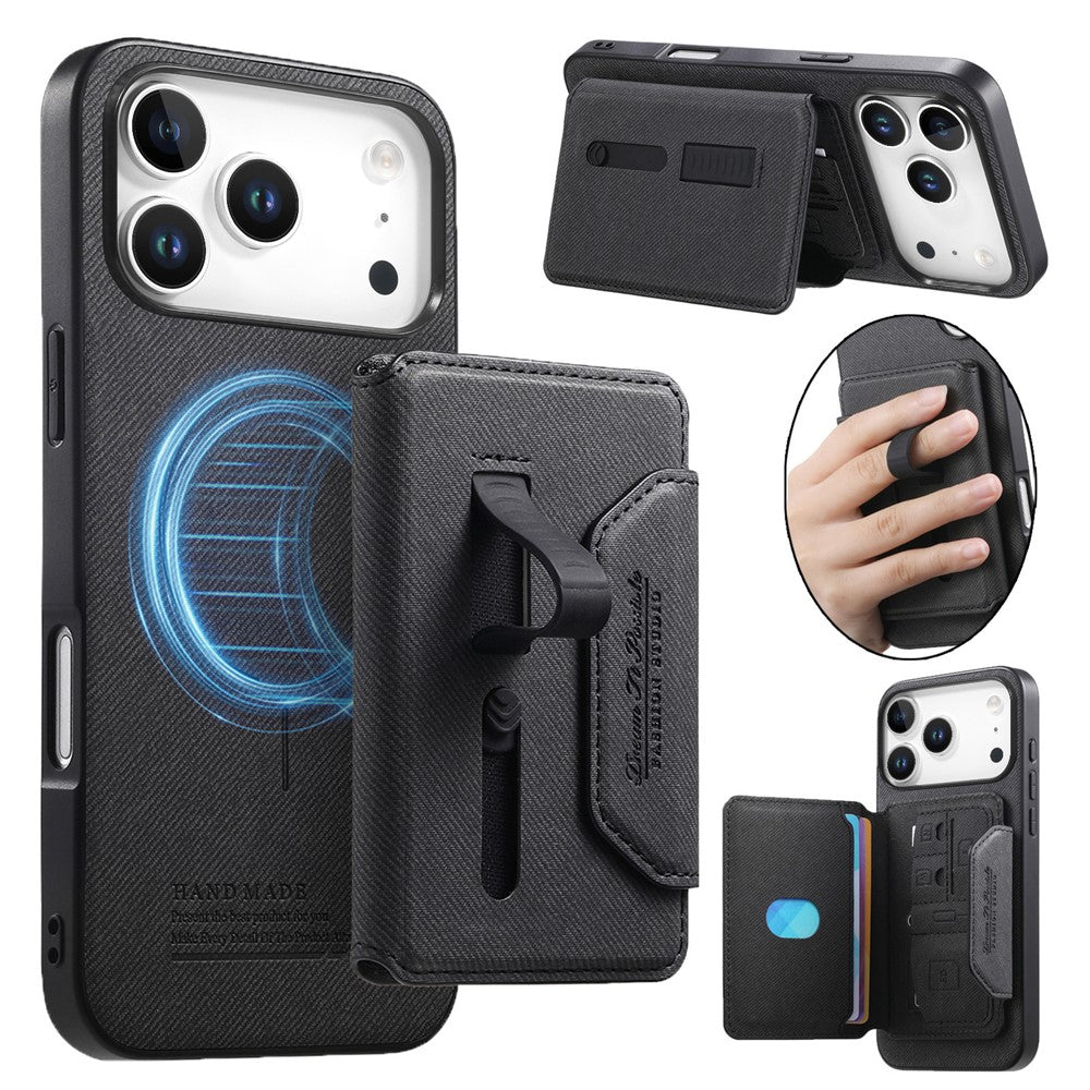 iPhone 18/17 Pro Max Leather Magnetic Case with Detachable Card Holder