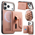 For iPhone 18 Pro Max  /  17 Pro Max Magnetic Case PU Leather + PC + TPU Anti-Scratch Back Cover with Detachable Card Holder