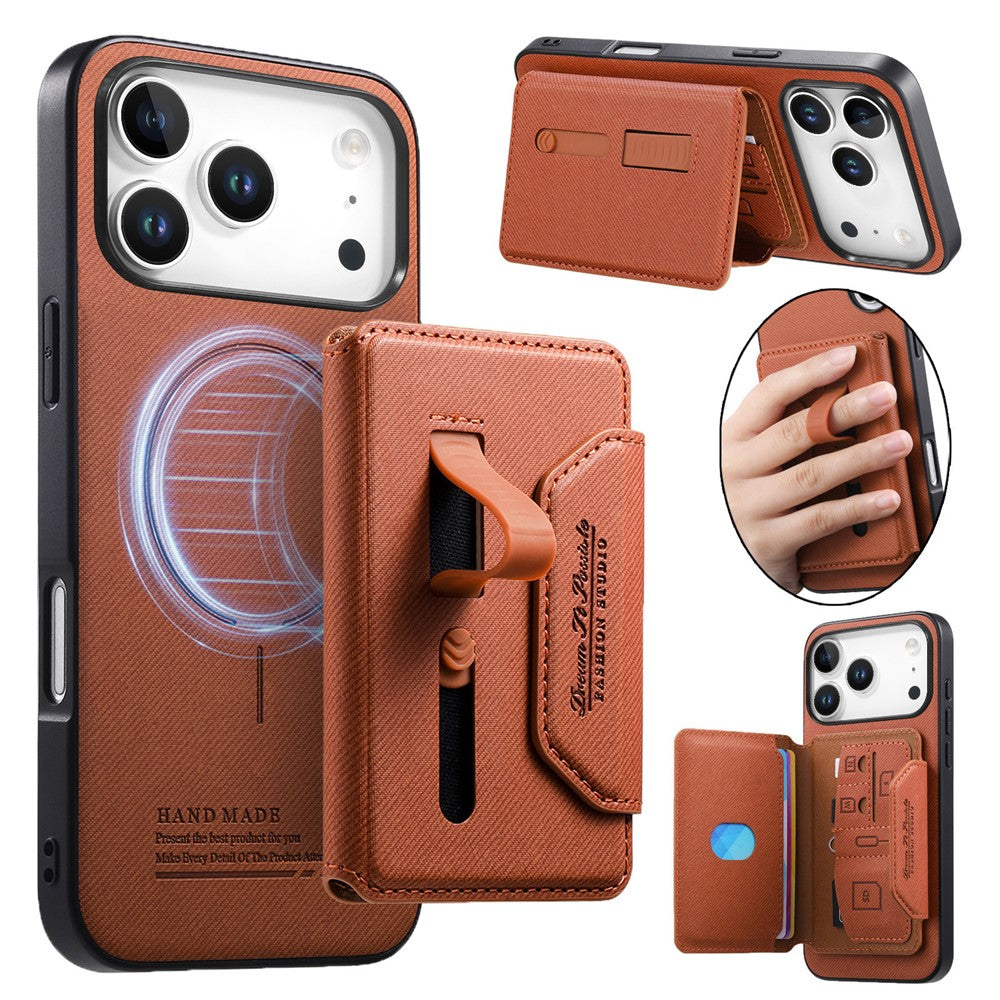 iPhone 18/17 Pro Max Leather Magnetic Case with Detachable Card Holder