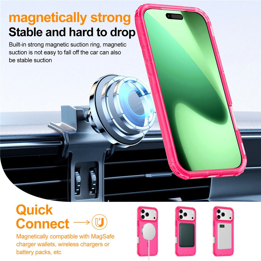 For iPhone 17 Pro Max Magnetic Case 2-in-1 PC + TPU Frosted Soft-Touch Phone Cover