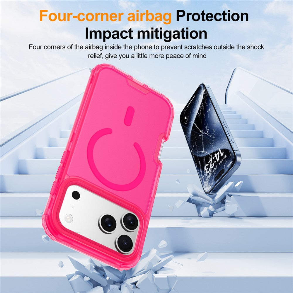 For iPhone 17 Pro Max Magnetic Case 2-in-1 PC + TPU Frosted Soft-Touch Phone Cover