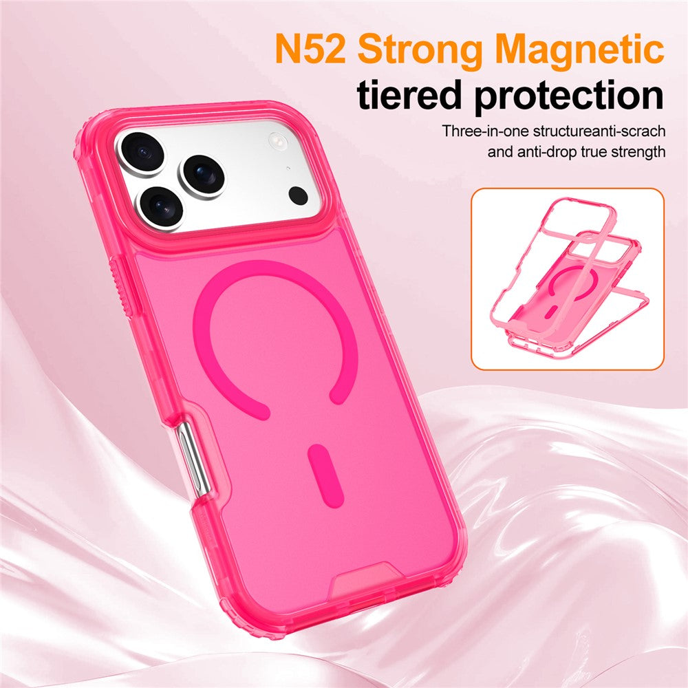 For iPhone 17 Pro Max Magnetic Case 2-in-1 PC + TPU Frosted Soft-Touch Phone Cover
