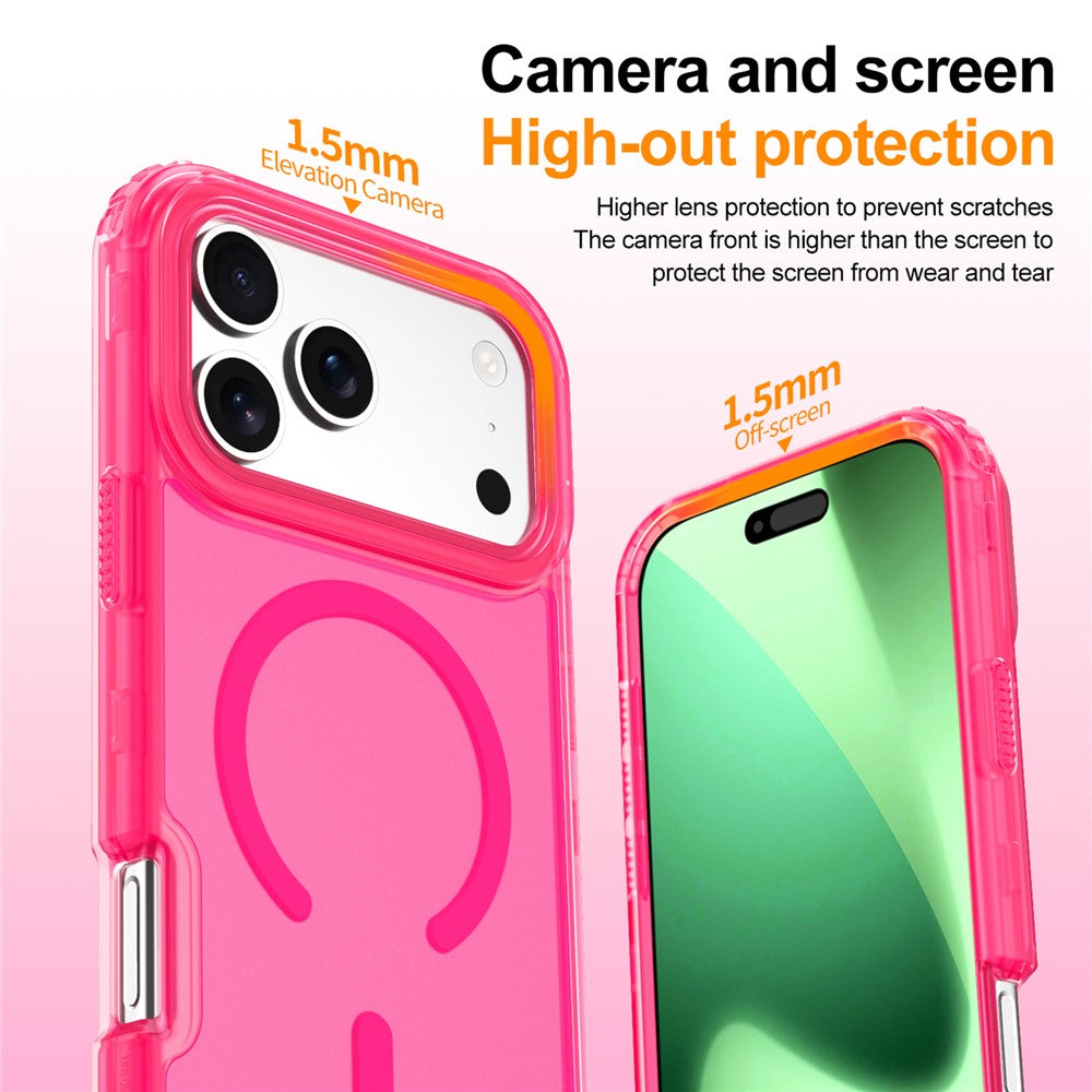 For iPhone 17 Pro Max Magnetic Case 2-in-1 PC + TPU Frosted Soft-Touch Phone Cover