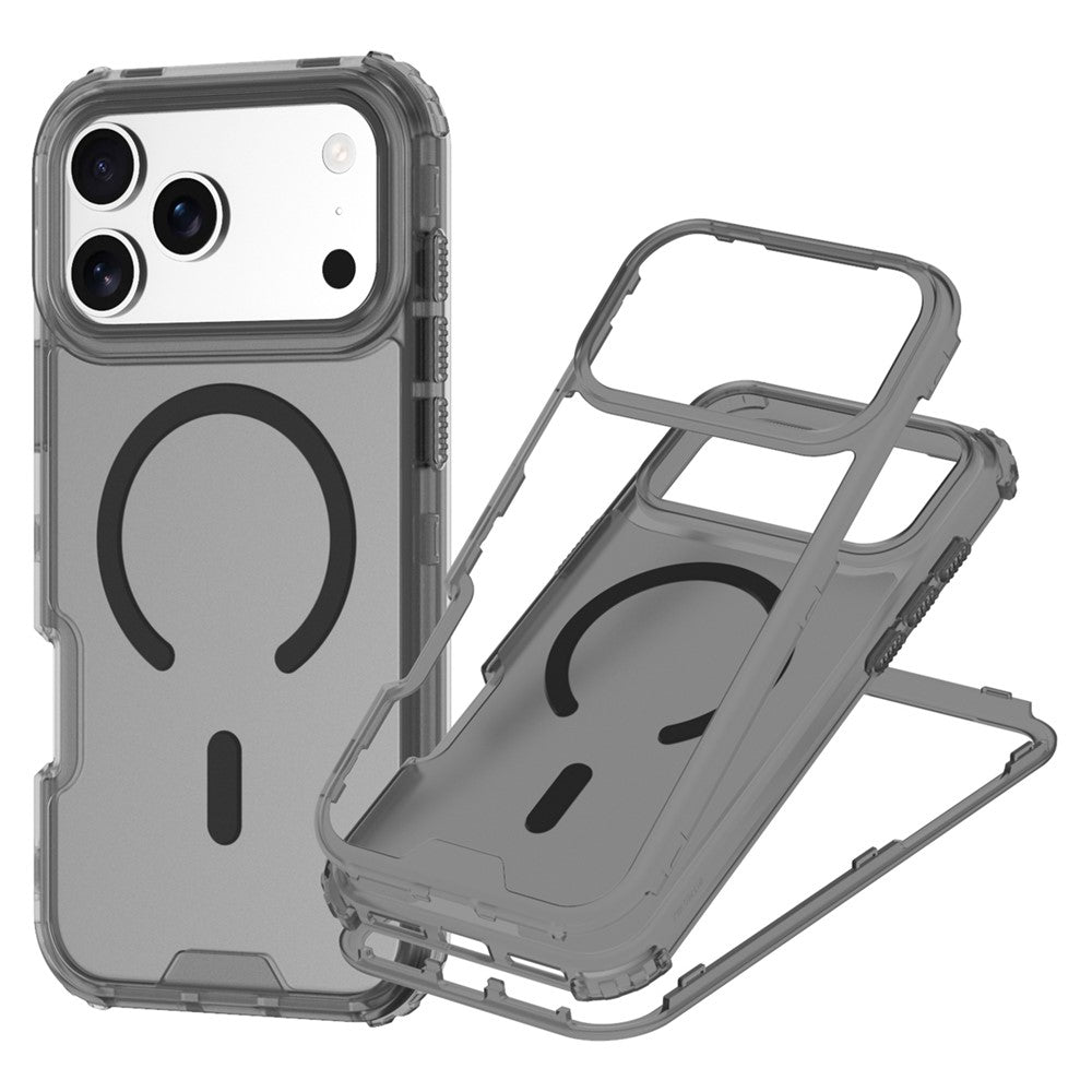 For iPhone 17 Pro Magnetic Case 2-in-1 PC + TPU Frosted Soft-Touch Phone Cover