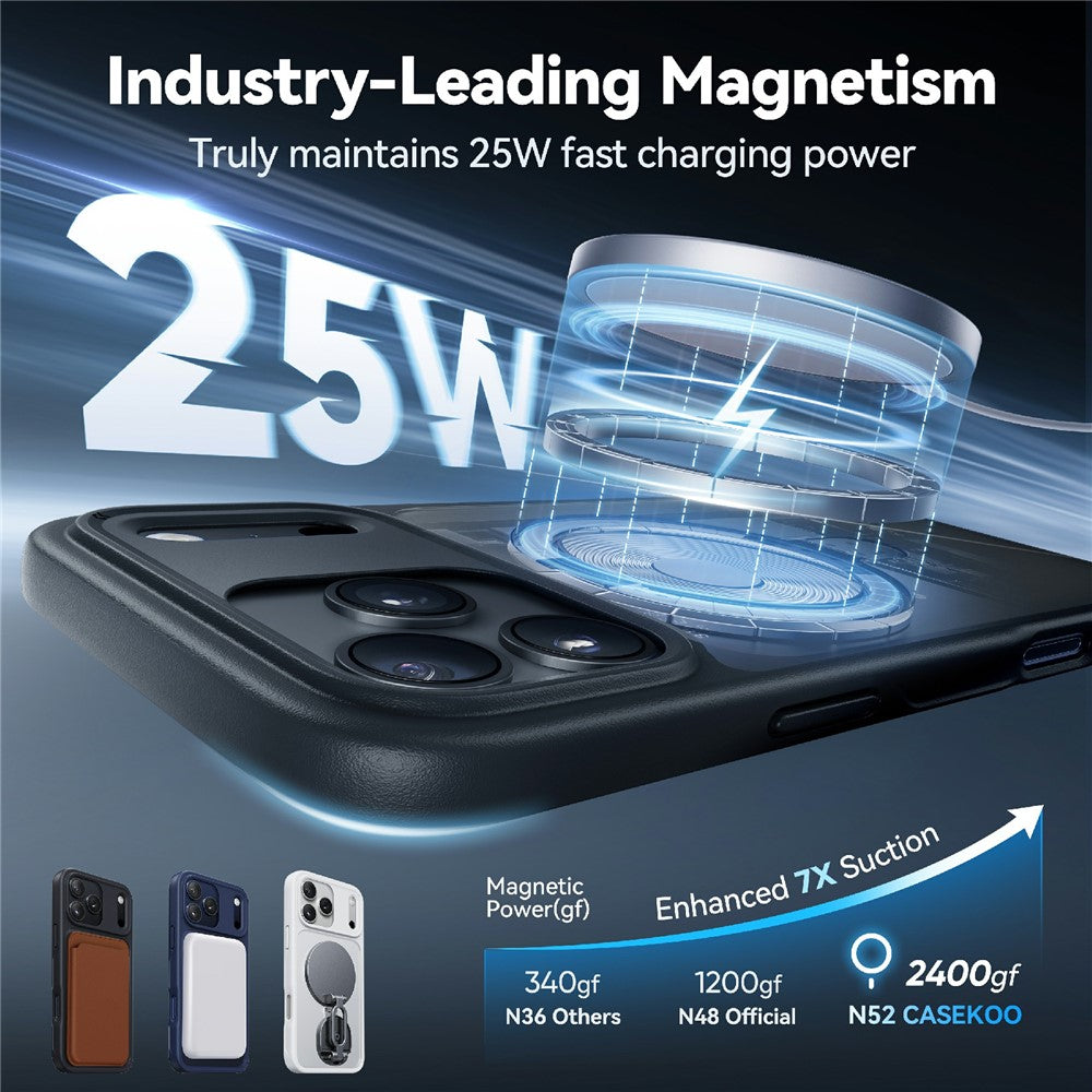 CASEKOO for iPhone 18 Pro Max / 17 Pro Max Case Magnetic Kickstand Translucent Matte PC + TPU Phone Cover Compatible with MagSafe