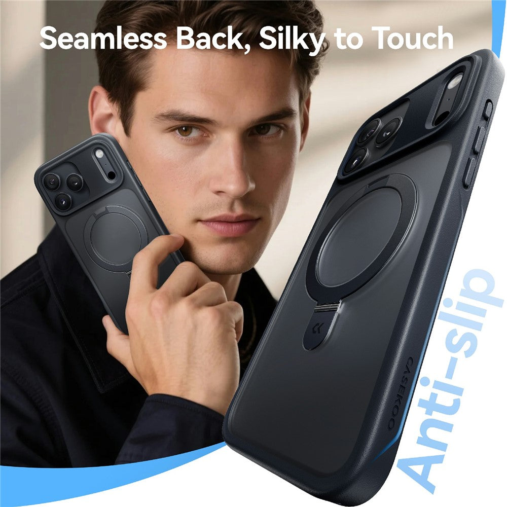 CASEKOO for iPhone 18 Pro Max / 17 Pro Max Case Magnetic Kickstand Translucent Matte PC + TPU Phone Cover Compatible with MagSafe